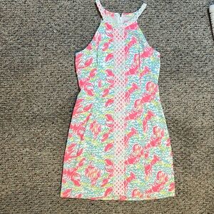 LILLY PULITZER Pearl Pop Up Lobstah Roll Lace Detail Shift Dress (4)